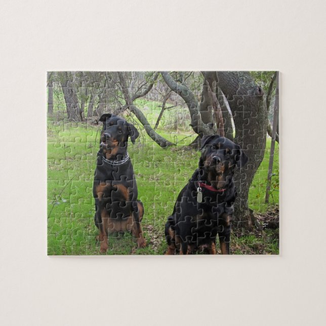 Rottweiler Mutter-und Tochter-Puzzlespiel (Horizontal)