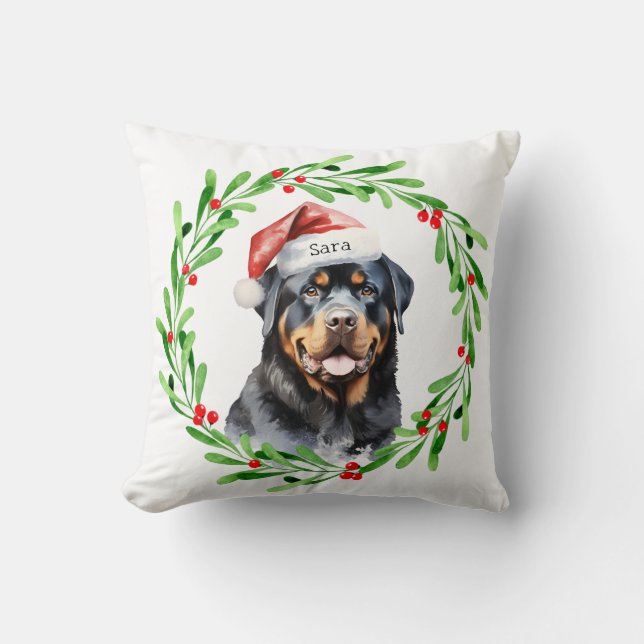 Rottweiler - Name der Personalisierten Monogramm Kissen (Vorderseite)