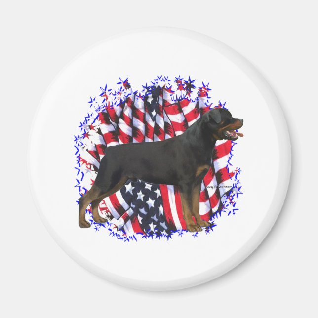 Rottweiler Patriot Magnet (Vorne)