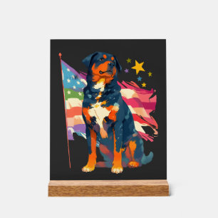 Rottweiler patriotique avec art de drapeau américa