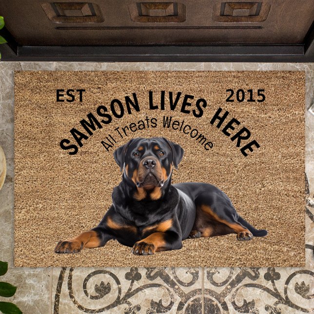 Rottweiler Personalisiert Hund Lover Doormat Fußmatte (Von Creator hochgeladen)
