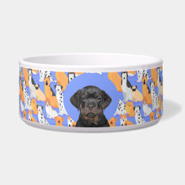 Rottweiler Personalisiertes Foto & Name Hundeschal Napf
