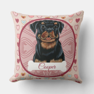 Rottweiler personalisiertes Valentins-Kissen Kissen