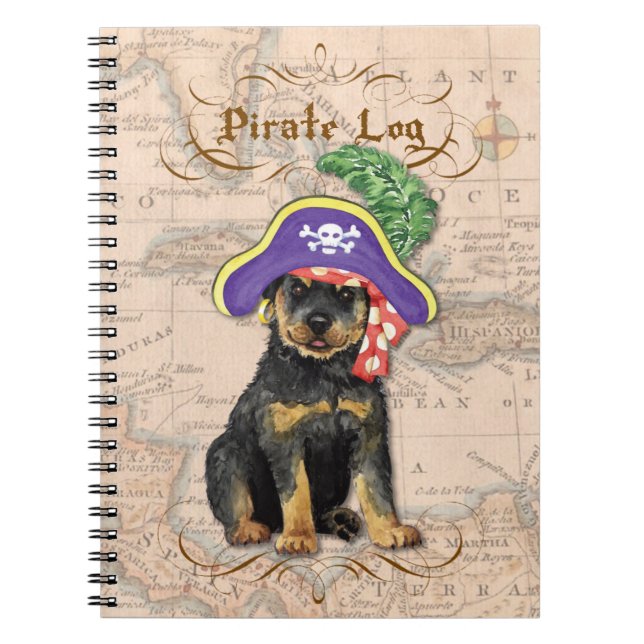Rottweiler Pirate Notizblock (Vorderseite)