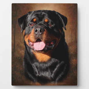 Rottweiler Plaque mit Easel Fotoplatte