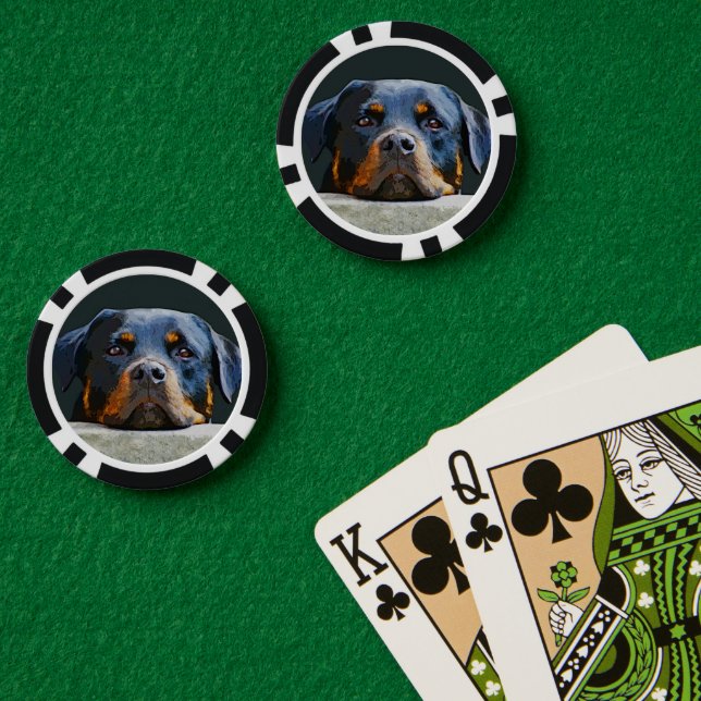 Rottweiler Pokerchips (Pokertisch (doppelt))