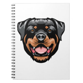 Rottweiler Portrait Zeichnend Notizblock