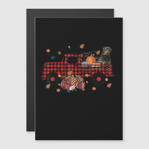 Rottweiler Pumpkin Truck Erntedank Halloween Magneteinladung