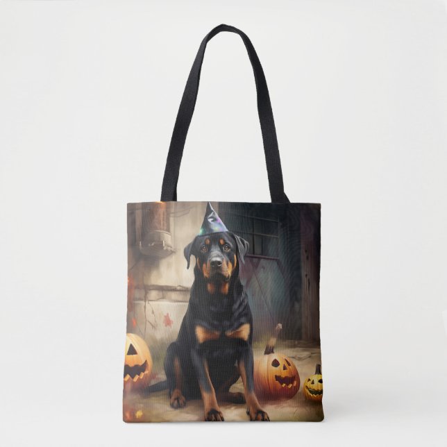 Rottweiler Pumpkins Halloween Beängstigend Tasche (Vorderseite)