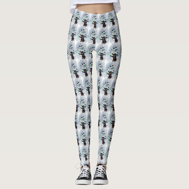 Rottweiler Puppy Christmas Leggings (Vorderseite)