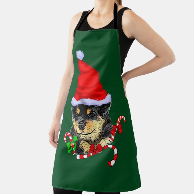Rottweiler Puppy Christmas Schürze (InSitu)