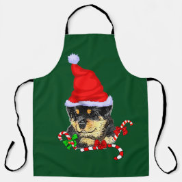 Rottweiler Puppy Christmas Schürze