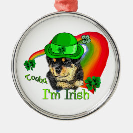 Rottweiler Puppy St Pattys Silbernes Ornament