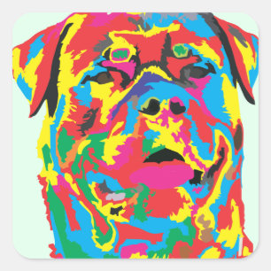Rottweiler Quadratischer Aufkleber