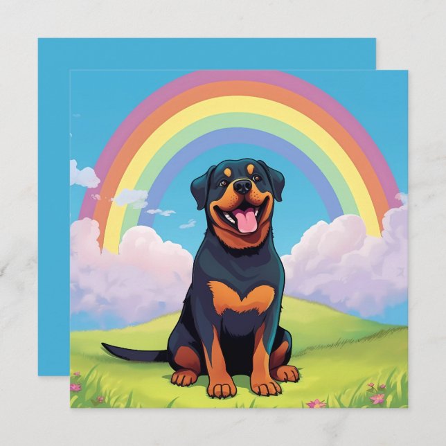 Rottweiler Rainbow Bridge Custom Dog Name Beileid (Vorne/Hinten)