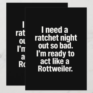 Rottweiler Ratchet Nacht Einladungskarte