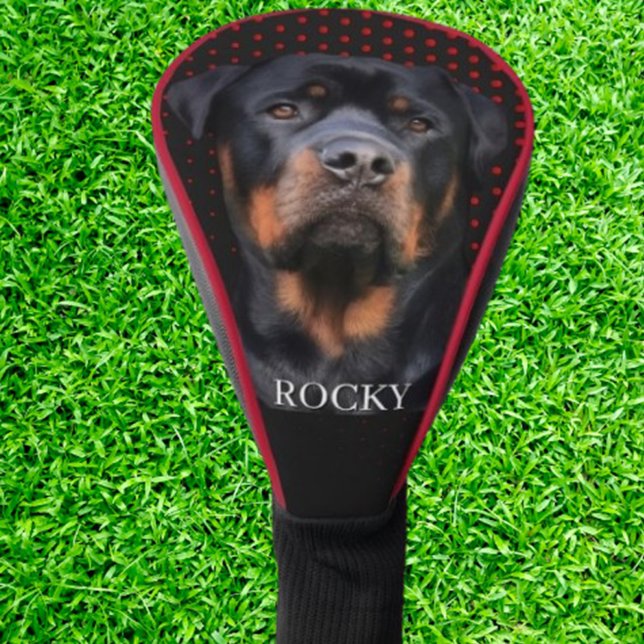Rottweiler Red  Golf Headcover (Protect your clubs in style with our Rottweiler unique red dots golf head cover. )
