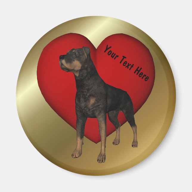 Rottweiler Red Heart Dog Magnet (Vorne)