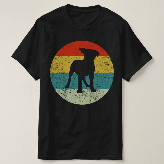 Rottweiler Retro Vintage Silhouette 70er T-Shirt (Design vorne)