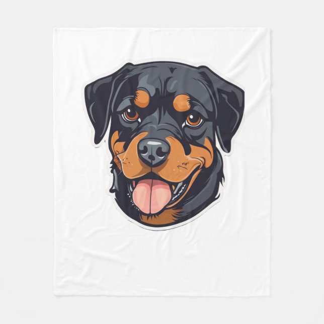 Rottweiler Romp Von Welpen zu Paw-some Partners Fleecedecke (Vorderseite)