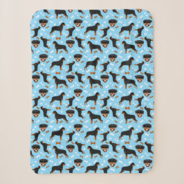 Rottweiler Rottie Dog Muster Blau Sherpadecke