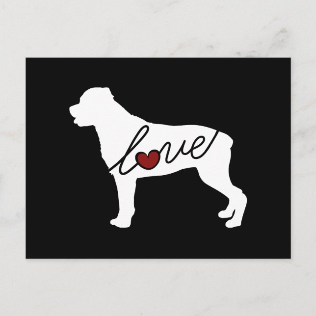 Rottweiler (Rottie)-Liebe Postkarte (Vorderseite)