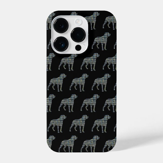 Rottweiler Rottie Niedlicher Hund Silhouette Raste iPhone 14 Pro Hülle (Rückseite)