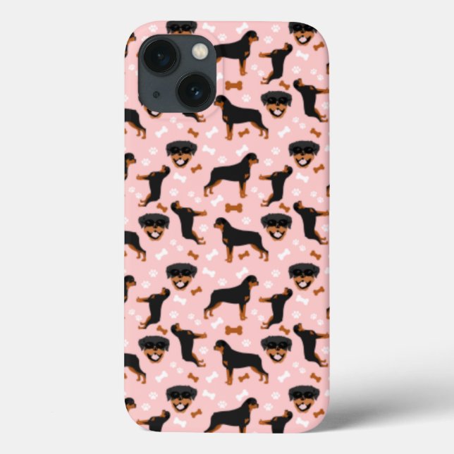 Rottweiler Rottie Niedliches Dog Muster Case-Mate  iPhone Hülle (Rückseite)