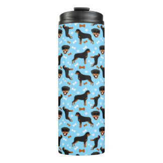 Rottweiler Rottie Pattern Pawprint Thermosbecher