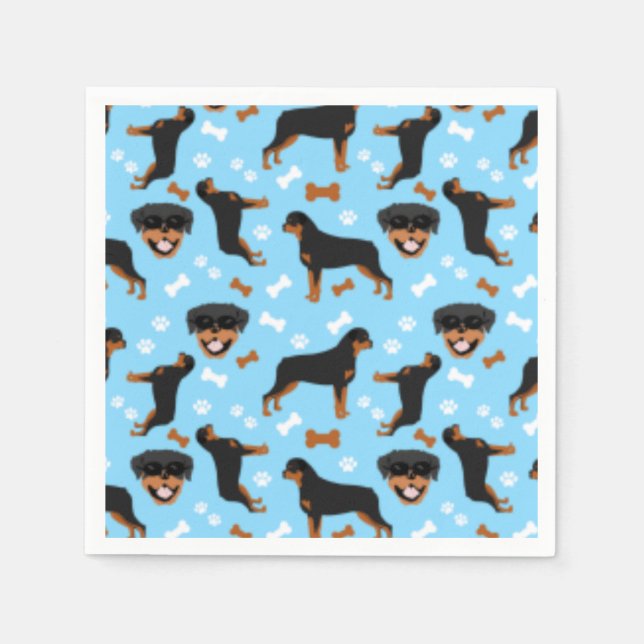 Rottweiler Rotties Dog Pattern Serviette (Vorderseite)