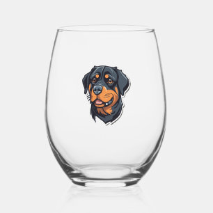 Rottweiler Royalty Pawsiely Adorable Rottie Cha Weinglas Ohne Stiel
