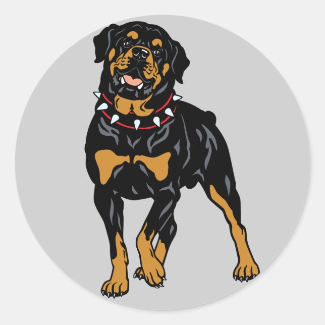 Rottweiler Runder Aufkleber (Vorderseite)