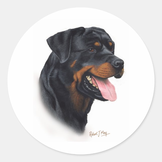 Rottweiler Runder Aufkleber (Vorderseite)