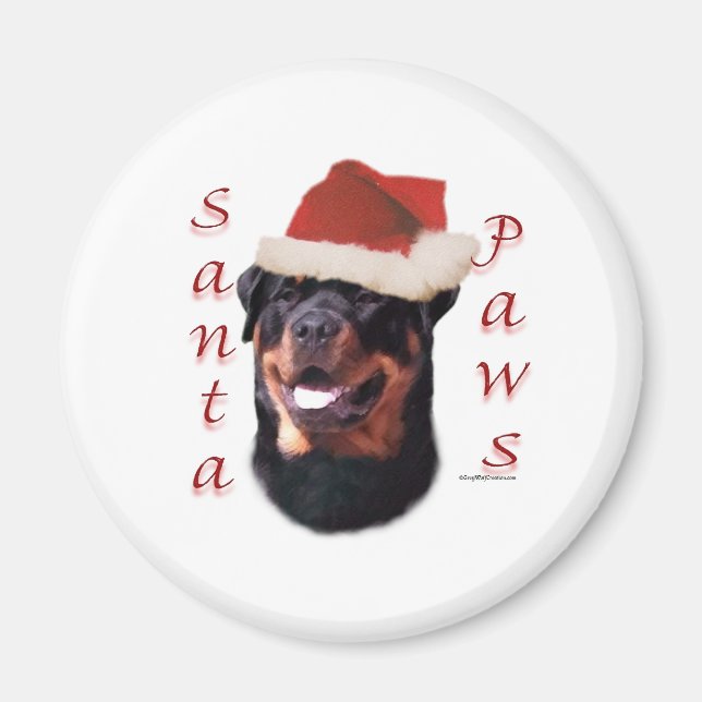 Rottweiler Santa Paws Magnet (Vorne)