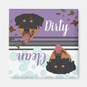 Rottweiler Schmutzige/Saubere Geschirrspülmaschine Magnet