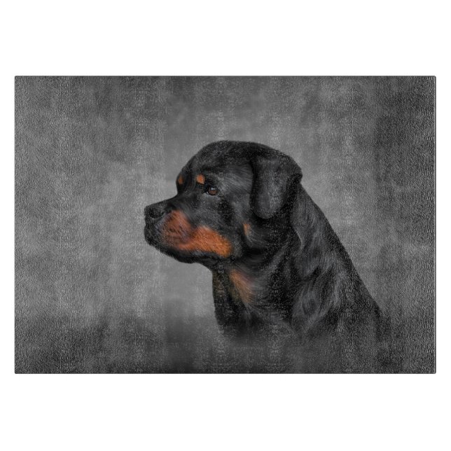 Rottweiler Schneidebrett (Vorderseite)