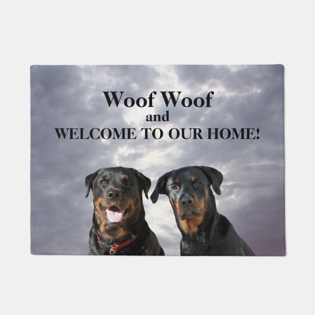 Rottweiler Schuss-Willkommens-Fußmatte Fußmatte (Vorderseite)