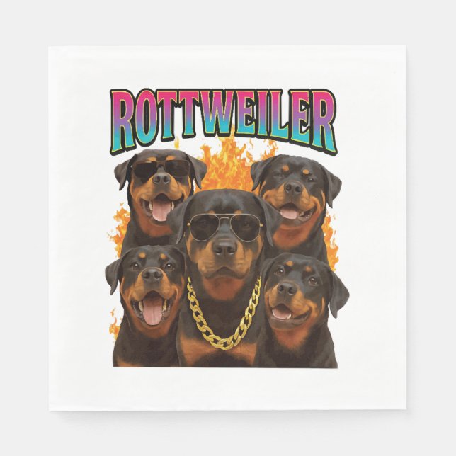 Rottweiler Serviette (Vorderseite)