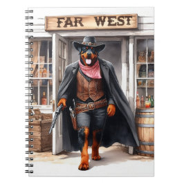 Rottweiler Sheriff im Fernen Westen Saloon Wasserf Notizblock