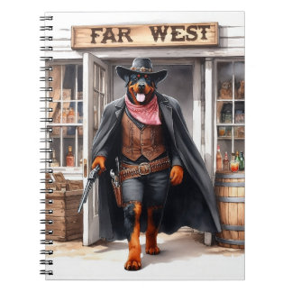 Rottweiler Sheriff im Fernen Westen Saloon Wasserf Notizblock