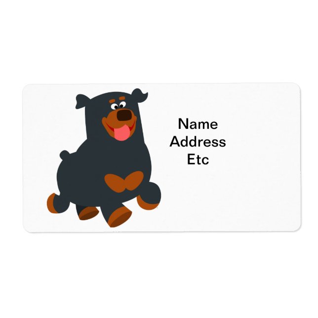 Rottweiler Shipping-Label für niedliche Gambolage- (Vorne)