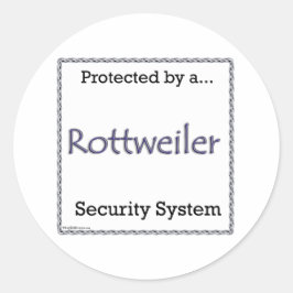 Rottweiler-Sicherheitssystem-Aufkleber Runder Aufkleber