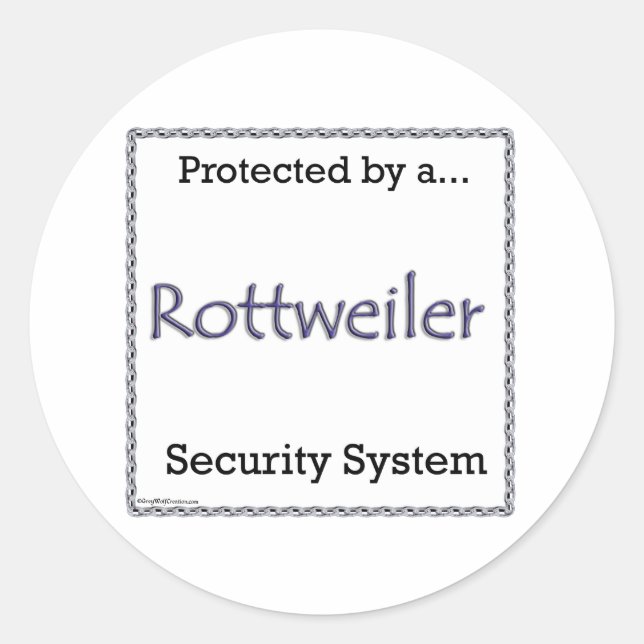 Rottweiler-Sicherheitssystem-Aufkleber Runder Aufkleber (Vorderseite)