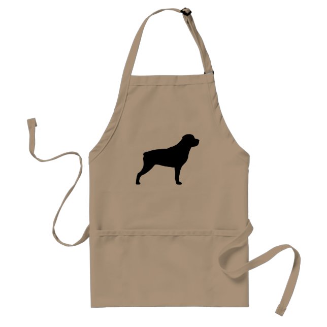 Rottweiler-Silhouette Schürze (Vorne)