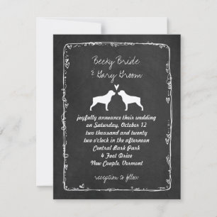 Rottweiler Silhouetten Hochzeitsankündigung Einladung
