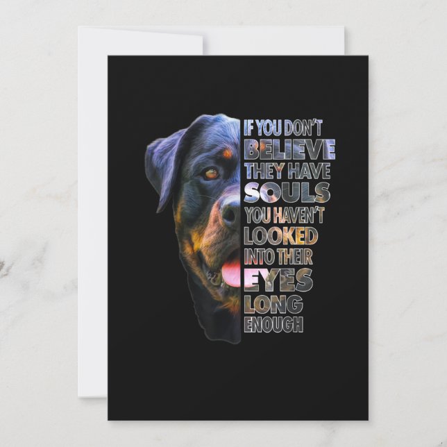 Rottweiler Soul I Liebe Rotties Dog Lover Ankündigung (Vorderseite)