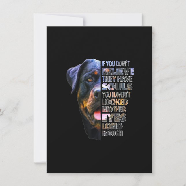 Rottweiler Soul I Liebe Rotties Dog Lover Dankeskarte (Vorderseite)
