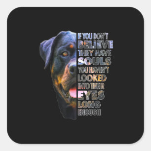 Rottweiler Soul I Liebe Rotties Dog Lover Quadratischer Aufkleber