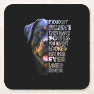 Rottweiler Soul I Liebe Rotties Dog Lover Rechteckiger Pappuntersetzer