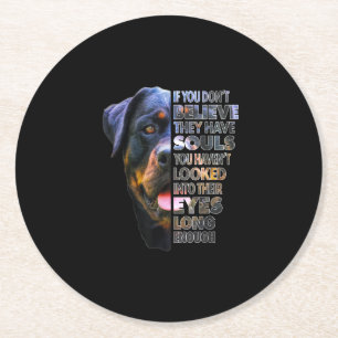 Rottweiler Soul I Liebe Rotties Dog Lover Runder Pappuntersetzer